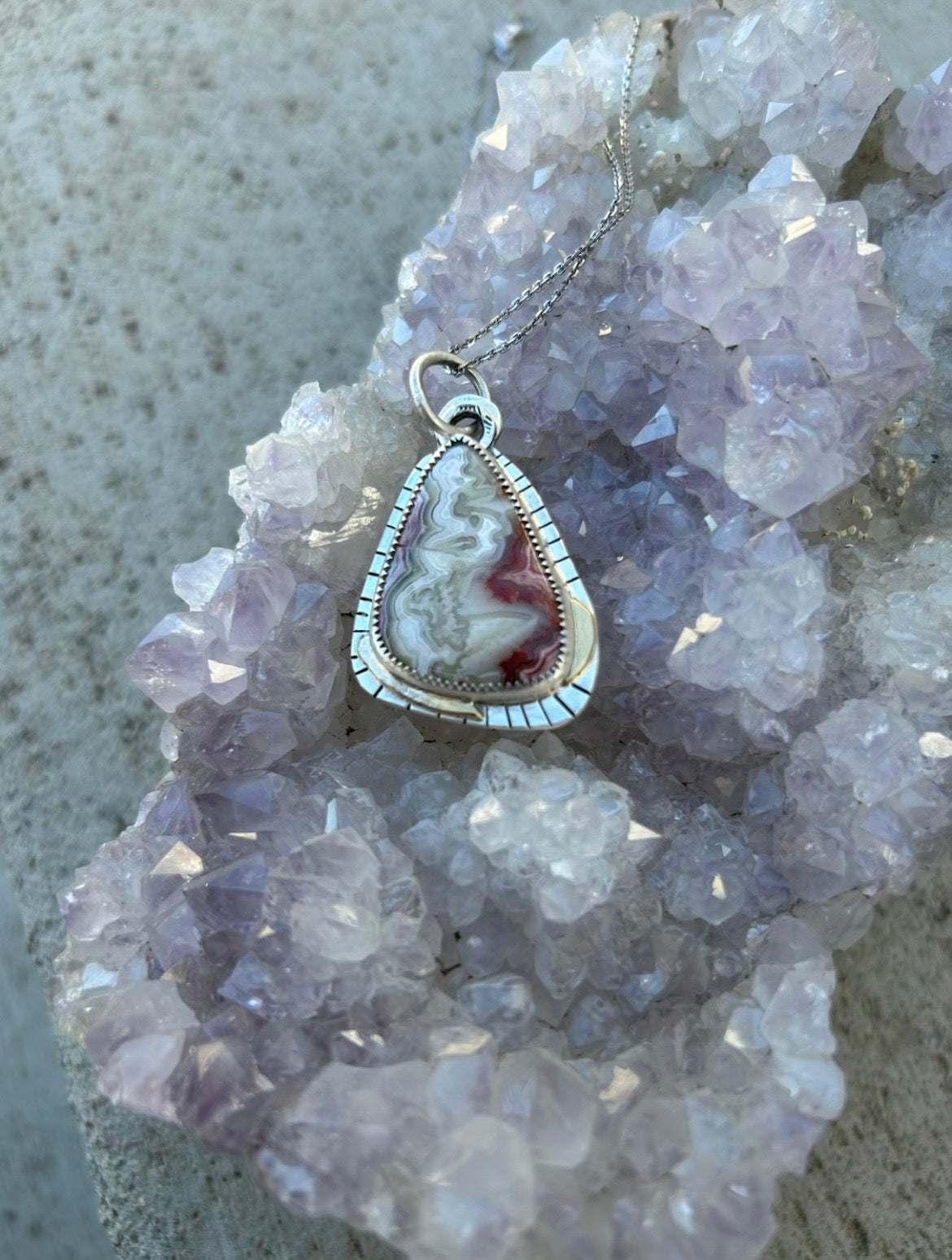 Crazy Lace Agate Pendant