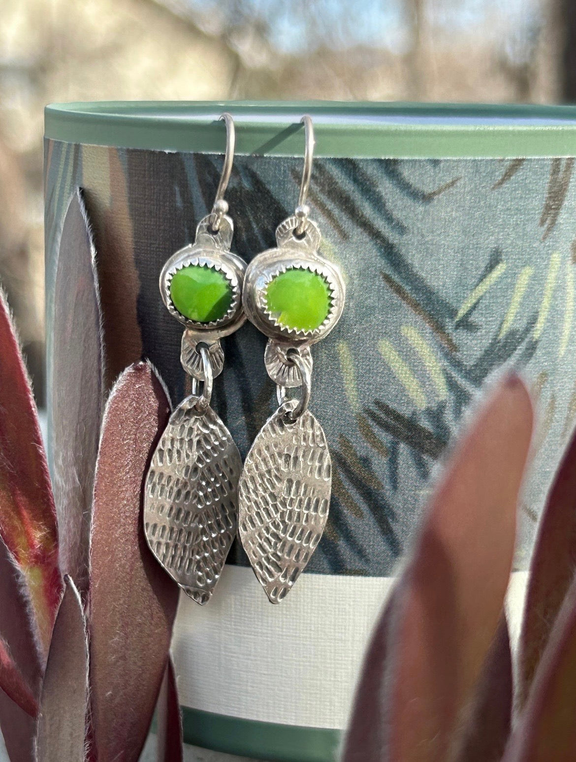 Manhattan Green Turquoise Earrings