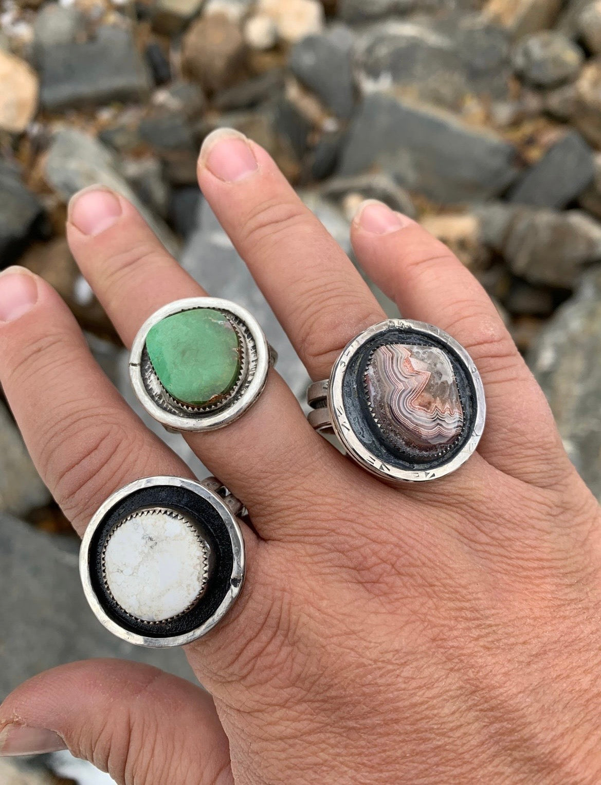 Men’s Crazy Lace Agate Ring.