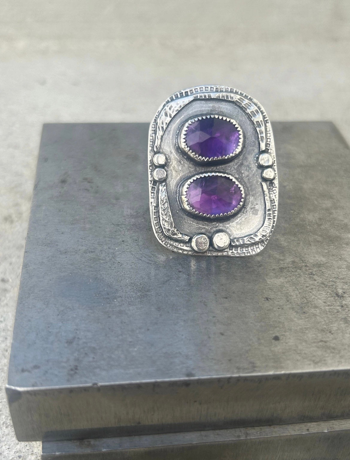 Double Amethyst Ring
